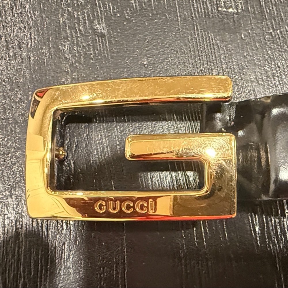 Gucci Black and Gold Women's Belt